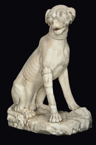 WHITE MARBLE DOG