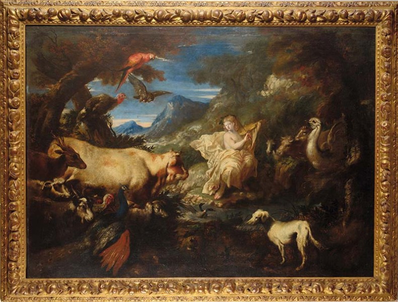 Bartolomeo Guidobono (Savona 1654 - Torino 1709), Orfeo incanta gli animali con la sua musica